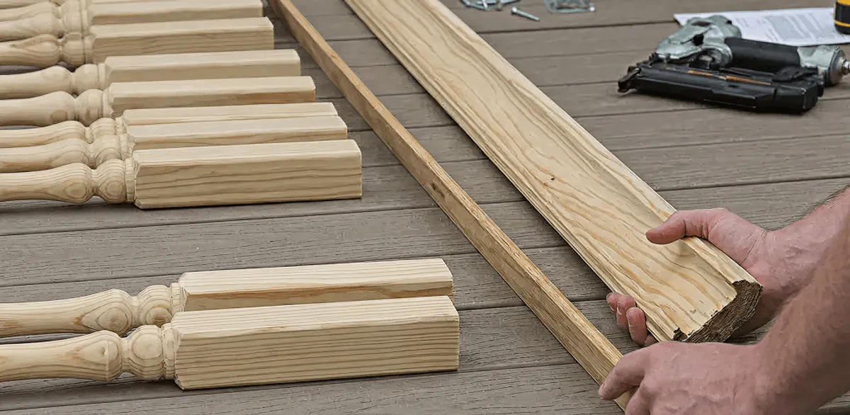Handrail installation materials and wood components for stair rail work in Pittsburgh, PA